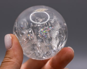 Sfera di Quarzo Lemuriano con Arcobaleno