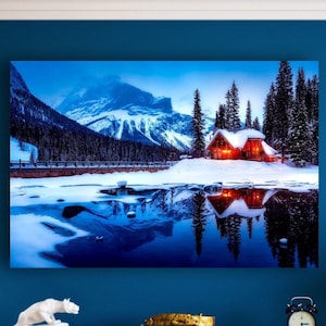 Emerald Lake Lodge, Emerald Lake Matte Canvas Print, Canadian Rockies, Alpine Lake Print, Mountain Lake Wilderness Print, Yoho National Park