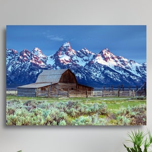 Grand Teton National Park, Jackson Hole Wyoming, Moulton Barn, Large Matte Canvas Photo Print