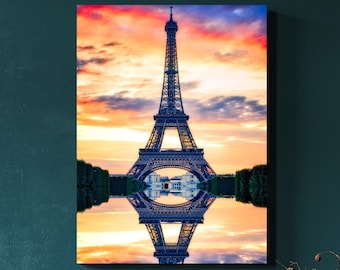 Eiffel Tower Canvas Photo Print Paris France Large Matte Canvas Print Ready To Hang Paris Wall Art