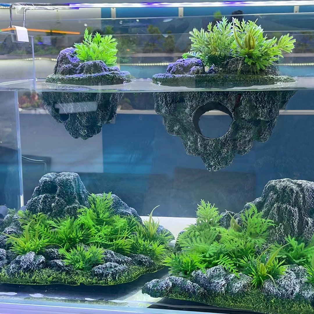 Aquascape Decor two Small Floating Islandsaquarium Layout Etsy