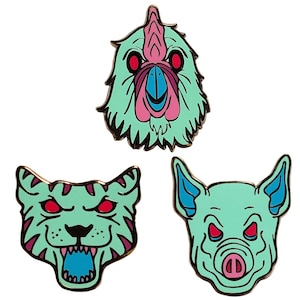 Hotline Miami pin set A MMM by Erick Scarecrow x Devolver Digital
