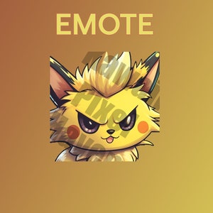 ELECTRIC CAT EMOTE | Twitch | Discord | YouTube | Streaming | Cute Pet | Bundle Pack | Emotes For Streamers | Chibi | Instant Download