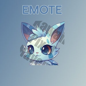 ICE CAT EMOTE | Twitch | Discord | YouTube | Streaming | Cute Pet Emotes | Bundle Pack | Emotes For Streamers | Chibi | Instant Download
