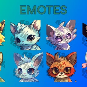 ELEMENTAL CAT EMOTES (8) | Twitch | Discord | YouTube | Streaming | Cute Pet Emotes | Bundle Pack | Emotes For Streamers | Instant Download