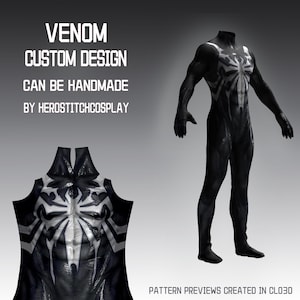 Venom Cosplay Bodysuit Pattern | Black Symbiote Costume Template (PDF Download)