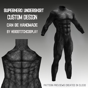 Patron PDF de combinaison de super-héros sombre | Combinaison musclée Shadow Beast | Modèle de cosplay compressif | Taille adulte S