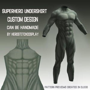 Motif cosplay de sous-vêtement de super-héros | Chemise de compression musculaire PDF | Couche de base pour sublimation | Adulte S