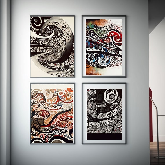 Abstract Maori Art | Indigenous Art | 5 unique prints
