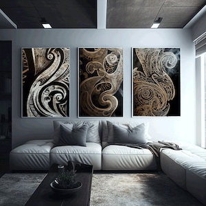 Mystic Maori Trio: Three Panel Art & Portrait Prints