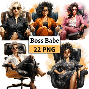 Business Woman Clipart, Black Girl Boss Clipart, Black Woman Clipart, African American Boss Graphics, Female Boss Illustration, Commercial