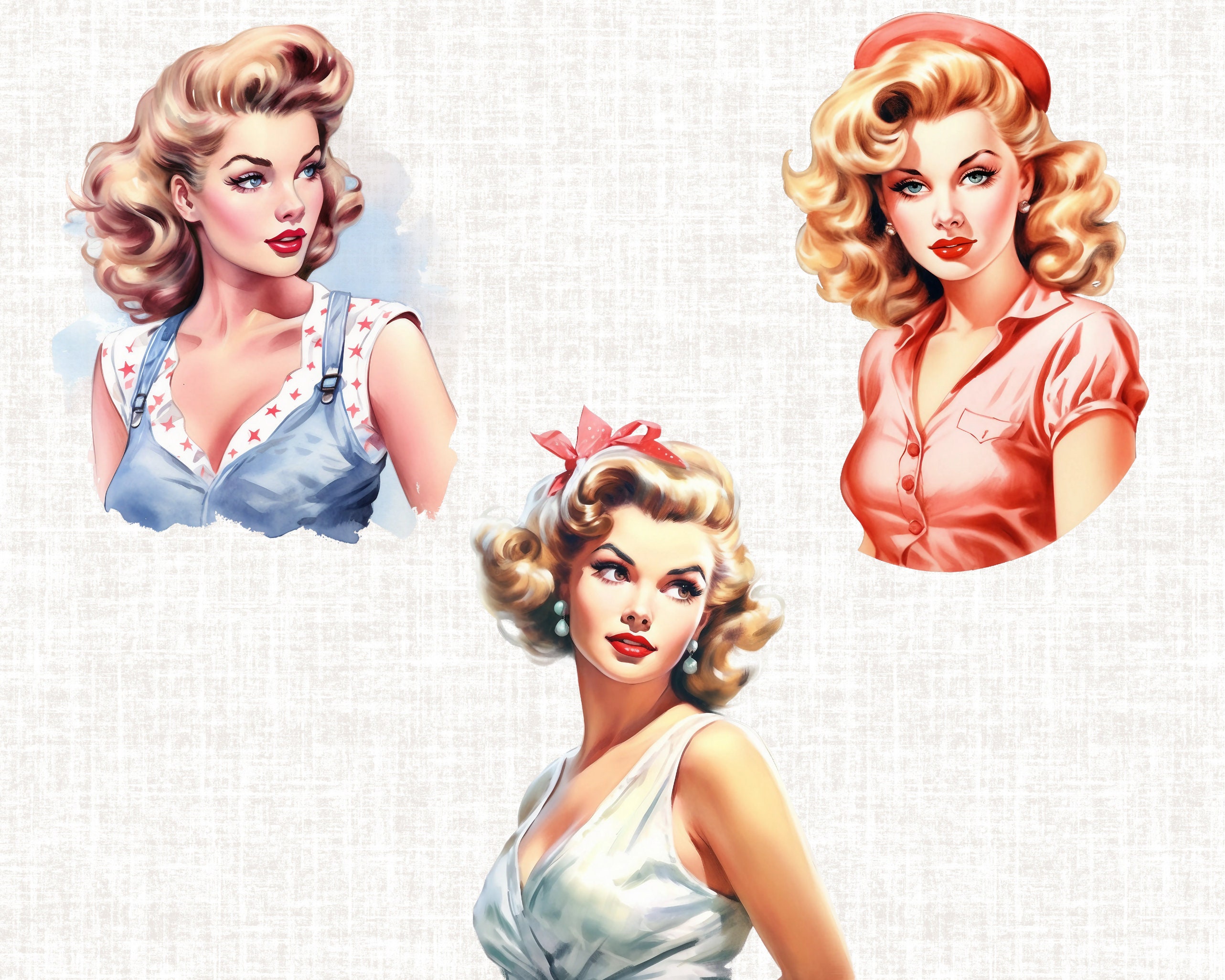 Pin up Girls Clipart Retro Pin up Girl PNG Retro Clipart - Etsy