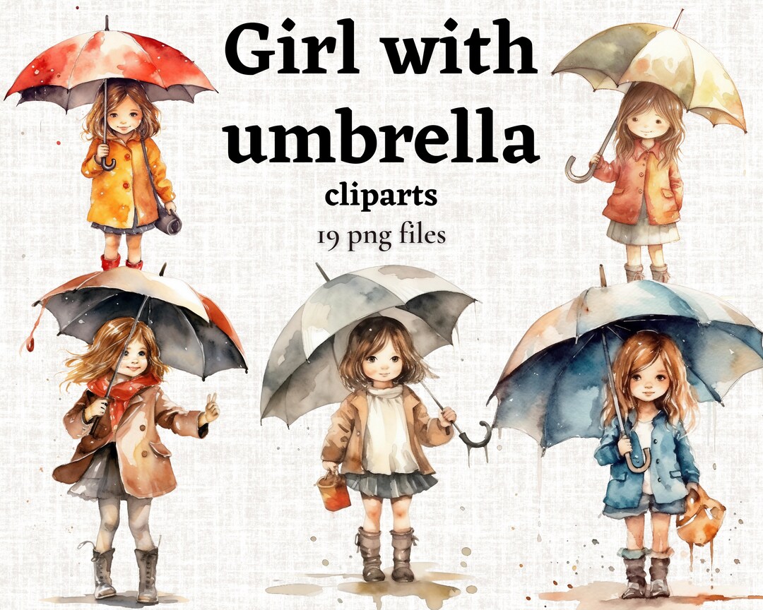 Little Girl With Umbrella Printables