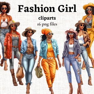 Zwart meisje mode clipart, zwarte meisjes magische clipart, African American Girl PNG, zwarte vrouwen clipart, zwarte meisjes PNG, Party outfit clipart