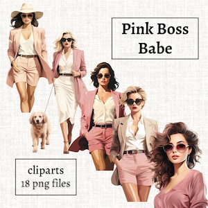 Pink Boss Babe Clipart, Lady Boss Clipart Bundle, Boss Lady PNG Clipart, Rich Woman, Luxury Clipart, Millionaire Life, Women Empowerment PNG