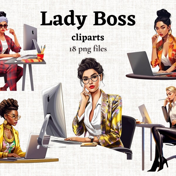 Lady Boss Clipart, Fashion Girl Clipart, Boss Babe PNG, Business Woman Image, Beautiful Girl Clipart, Girl Boss Graphics, Fashion Clipart
