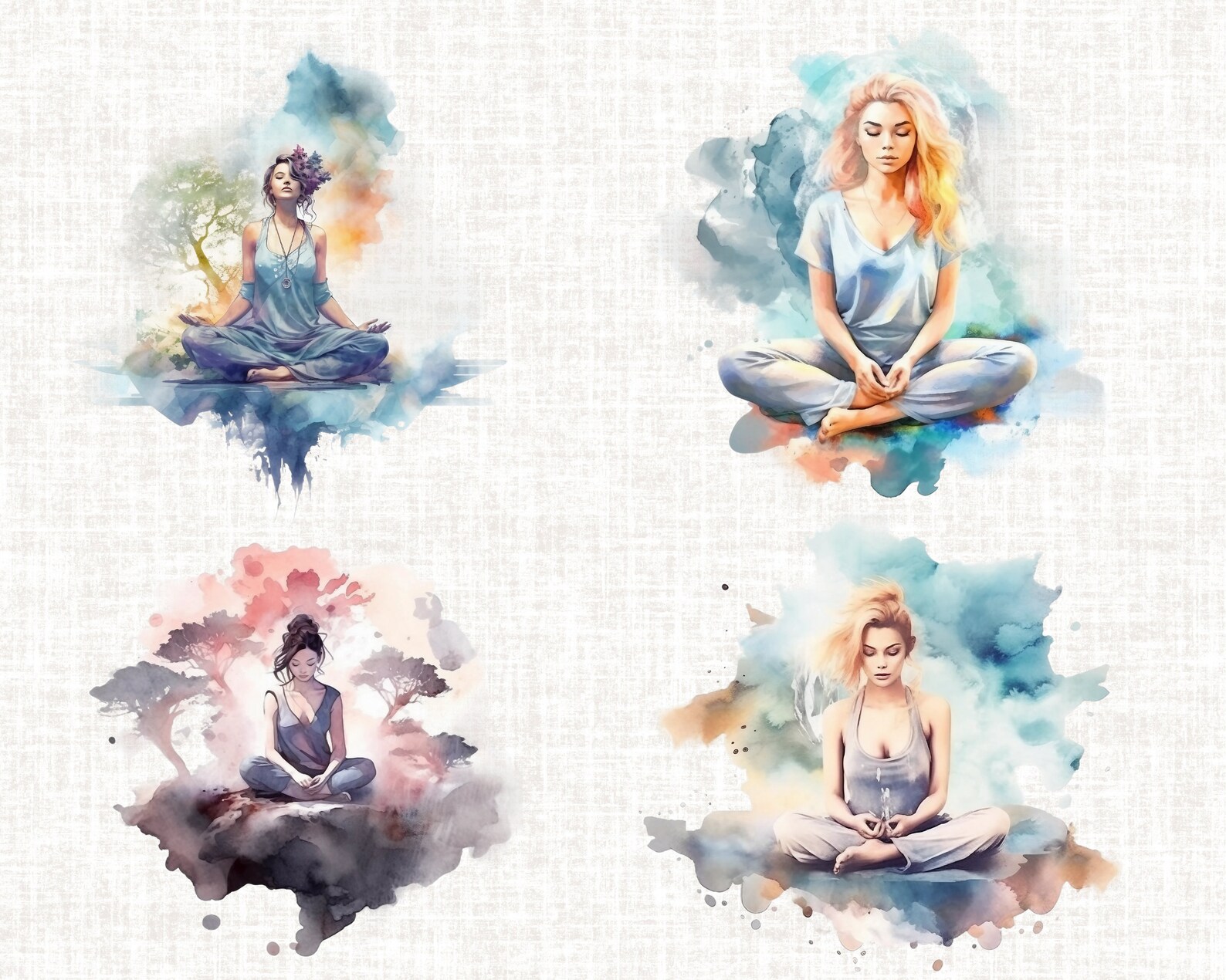 Meditation Clipart Bundle Deep Meditation Graphics - Etsy