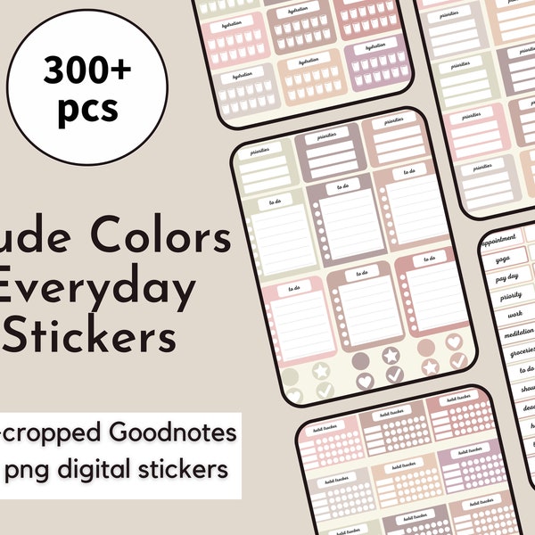 Everyday Digital Stickers for GoodNotes Sticky Notes Notability Student Stickers Digital Essential Stickers Daily Use Stickers for School