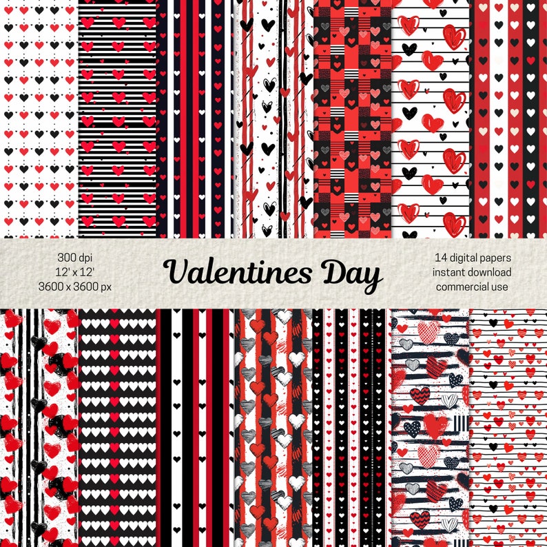 Valentine Digital Paper Heart Seamless Pattern for Valentine's Day card making paper crafts scrapbooking, Cupid Background Commercial Use