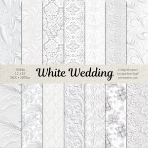 Pacchetto di carta digitale per matrimonio bianco, sfondo bianco, carta bianca per album, documenti digitali per scrapbooking, pagine di diario spazzatura PNG