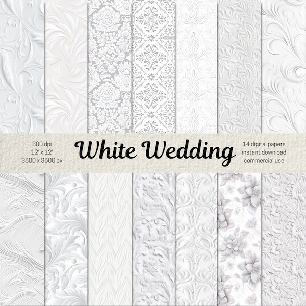 Wedding Digital Scrapbooking Papers Etsy