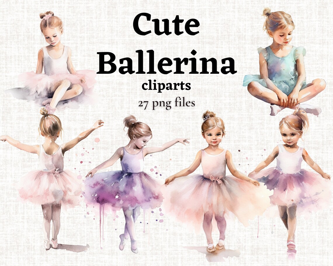 Little Ballerina Clipart Cute Ballerina PNG Cute Ballet - Etsy