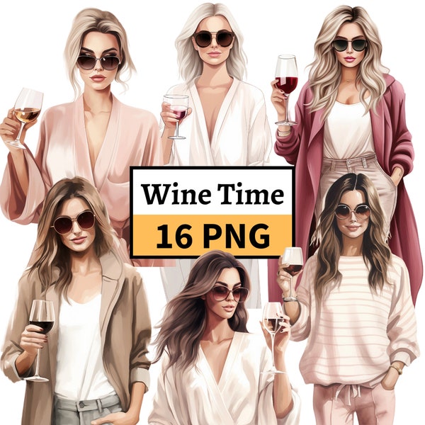 Wine Time Clipart, Girl With Wine PNG, Glass of Wine PNG, Beautiful Girl Clipart PNG, Fashion Ladies, Fashion Illustration