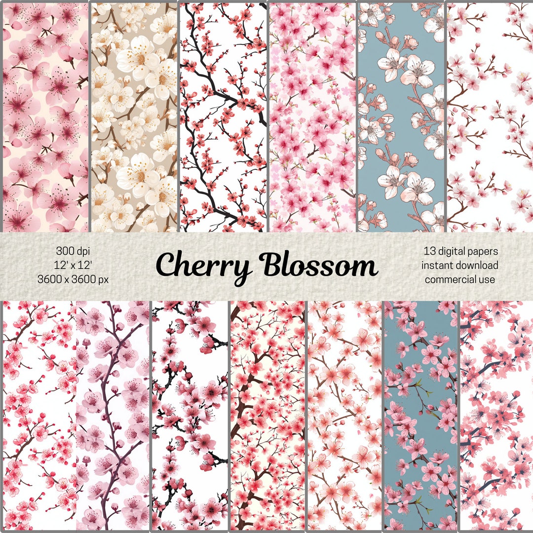 Cherry Blossom Seamless Pattern Cherry Flowers Background Spring Floral ...