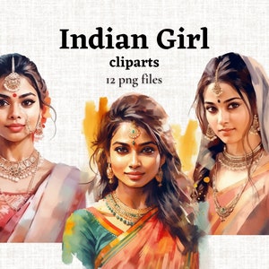 Imágenes prediseñadas de belleza india, niña india PNG, ilustración de mujer hindú, gráficos de niñas étnicas, Sari indio PNG, vestido Lehenga, uso comercial