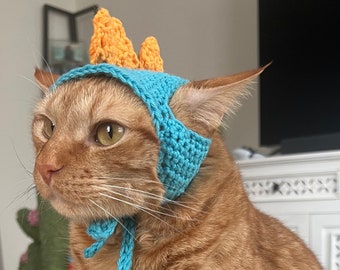 Dinosaur Cat Hat Crochet Pattern: T-Rex Costume (PDF Digital Download)