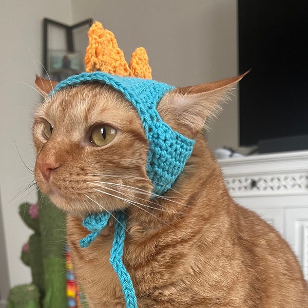 Dinosaur Cat Hat, Dinosaur Costume for Cats, Photo Prop for Cats, Hat for Cats, Spiked Cat Hat, T-Rex Cat Costume