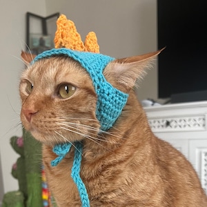 Dinosaur Cat Hat Crochet Pattern: T-Rex Costume (PDF Digital Download)