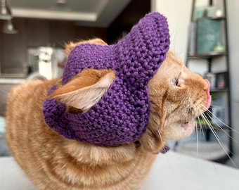 Gorra de béisbol de gato tejida a crochet: gorra deportiva personalizada para mascotas