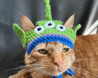Sombrero de disfraz de gato extraterrestre de crochet: inspirado en Toy Story