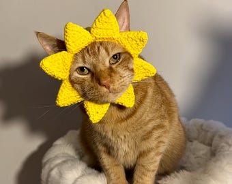 Sunshine Cat Hat Crochet Pattern: Easy Pet Costume (PDF Pattern)