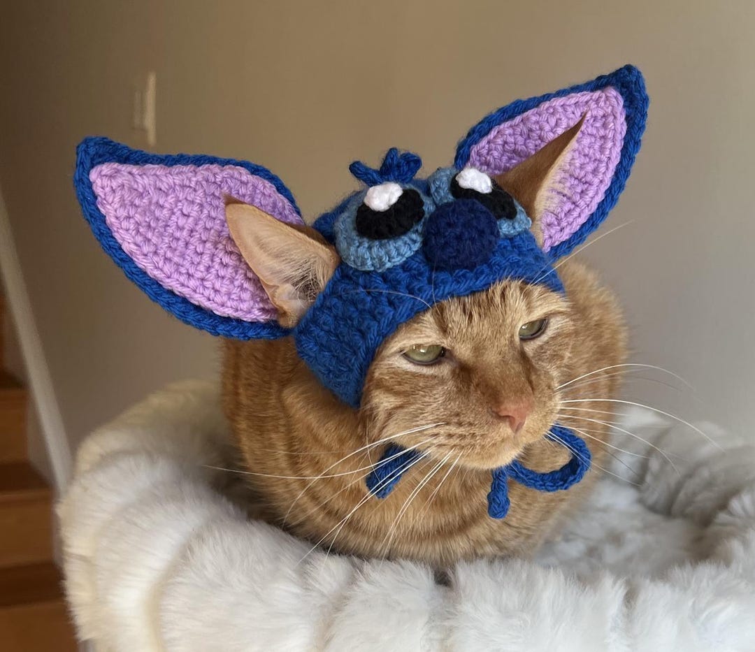 かぎ針編みのエイリアン猫帽子：ペットコスチューム - Etsy 日本
