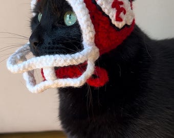 black cat football helmet Crochet Football Helmet Cat Hat Pattern: Customizable PDF Digital Download  (intermediate)