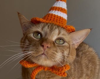 Padrão de crochê para chapéu de gato em formato de cone de trânsito: ideal para iniciantes (download digital em PDF)