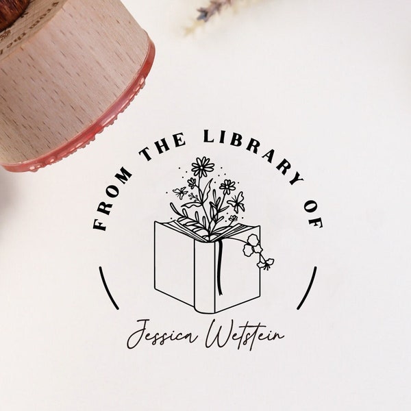 From The Library of | Ex Libris | Mountain Book Stamp | This Book Belongs to Personalized Library Stamp | Custom Library Stamp | Book Stamps