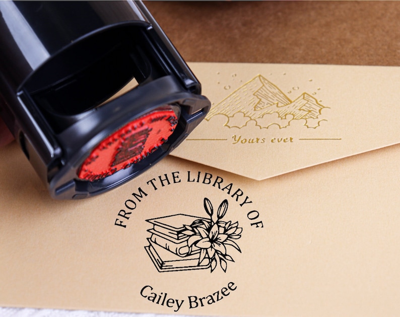 Custom Library Stamp,library STAMP, BOOK Stamp, Library of Stamp, From