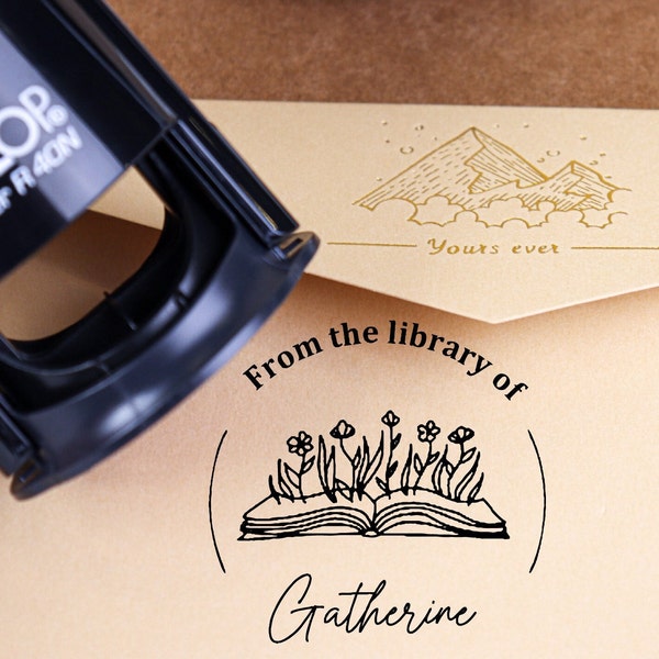 From The Library of |Custom Library Stamp|Personalized BOOK Stamp|Custom Library Stamp|Gift for book lover|Book Stamps|Gift for Booklover