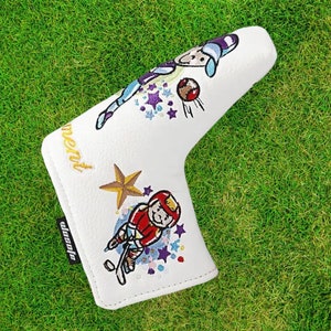 Custom Golf Putter Headcover - Leather Blade Cover - Baseball Golf Cover- Perfect Golf Headcover for Putter - Baseball Design Putter Cover