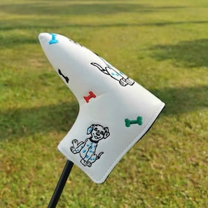 Funda personalizada para la cabeza del putter de golf con diseño de cachorro mazo