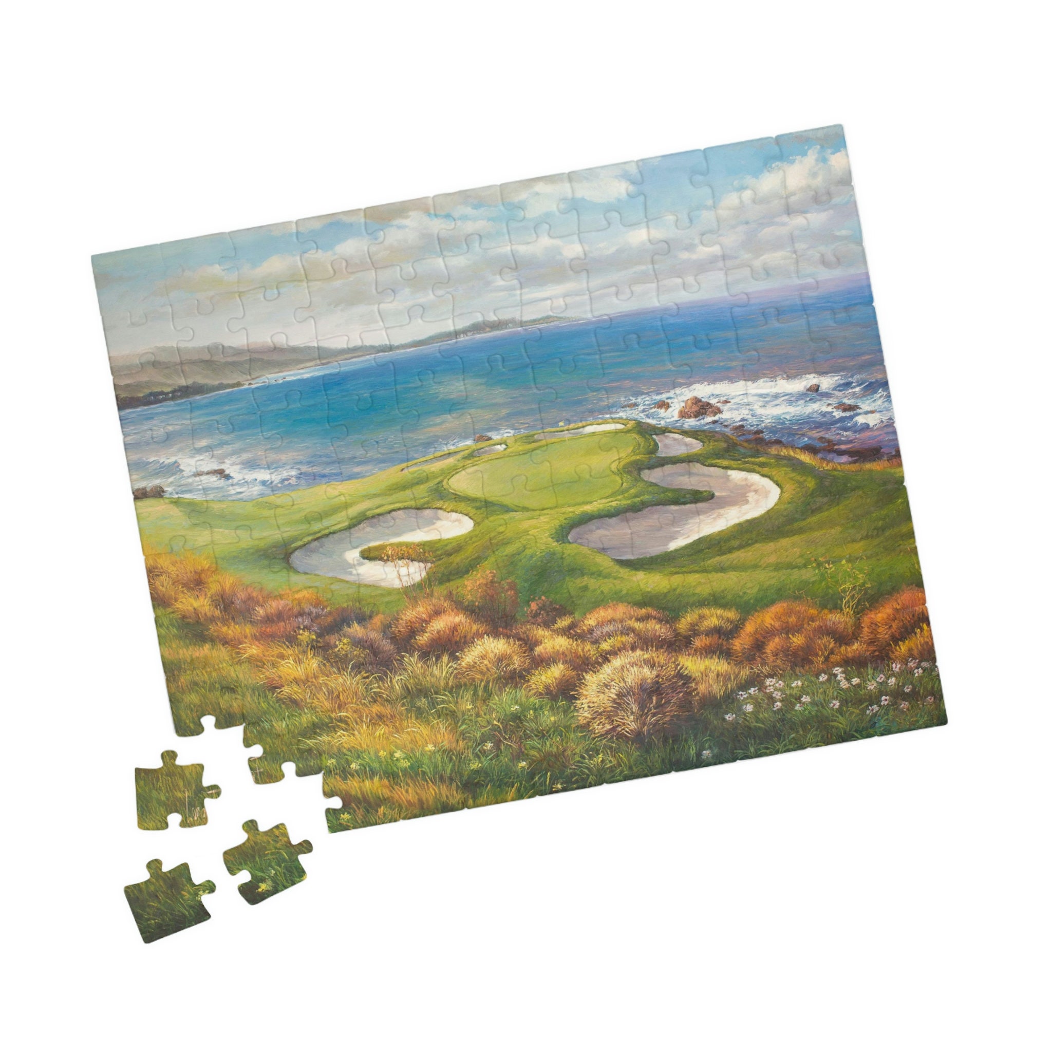 Jigsaw Golf Puzzle for Adults, Pebble Beach Golf Course Puzzle, Gift