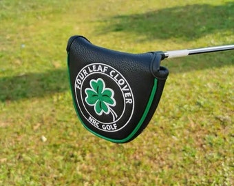 Custom Golf Putter Head Cover Four Leaf Clover Mallet Putter