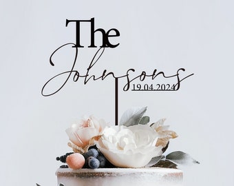 Personalisable Wedding Cake Topper, Gold Cake Topper wedding, Custom Cake topper, Luxurious Wedding Decorations, Anniversary Cake toppers