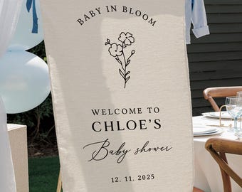 Welcome Sign for Baby Shower, Personalized Fabric Baby Shower Sign, Custom Baby Shower Sign, Custom Baby Shower Decor