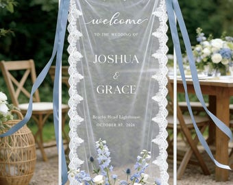 Custom Lace Wedding Welcome Sign|Wedding Ceremony Sign|Rustic Boho Modern Wedding Welcome Sign|Wedding Favors|Welcome To Our Wedding Sign