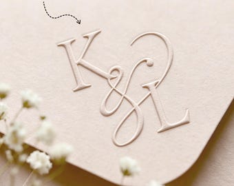 Custom Monogram Wedding Embosser -Custom Wedding Embosser Stamp,Personalized Embosser Stamp, Wedding Envelop Embosser, Napkin Embosser