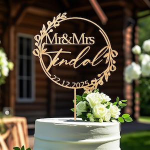 Adornos personalizados para tartas de boda con iniciales, adorno dorado para tartas de boda, adornos rústicos para tartas de boda, decoración retro para bodas y aniversarios.